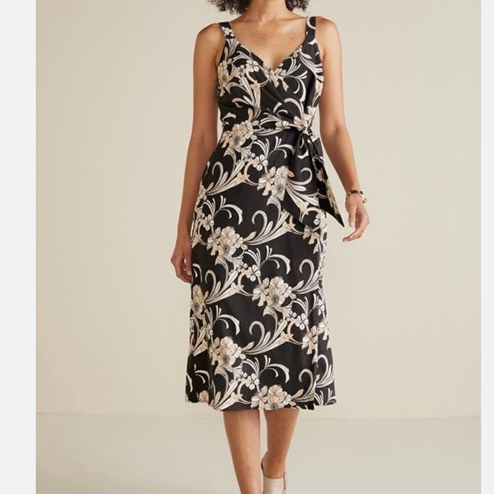 Soft Surroundings Sleeveless V-Neck Midi Sundress L